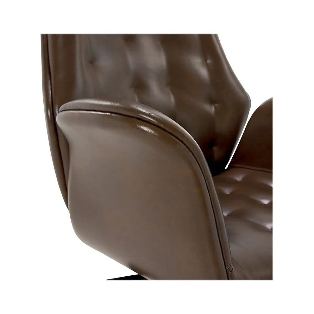 Office Chairs*Thomasville Furniture Brooks Ergonomic Bonded Leather Swivel Executive Chair, Brown (51493-BRN)