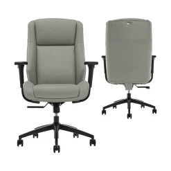 Office Chairs*Thomasville Furniture Darius Ergonomic Bonded Leather Swivel Executive Chair, Gray (51490-GRY)