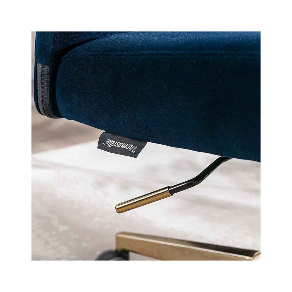 Ergonomic Chairs*Thomasville Furniture Joelle Ergonomic Fabric/Metal Desk Chair, (60068) Blue/Gold