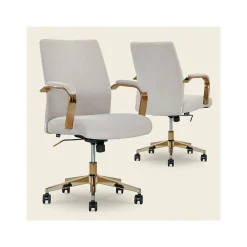 Ergonomic Chairs*Thomasville Furniture Jolie Ergonomic Fabric Swivel Desk Chair, (60068-LGRY) Light Gray