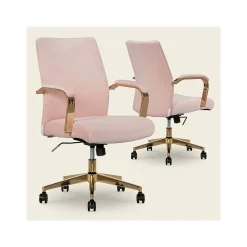 Office Chairs*Thomasville Furniture Jolie Ergonomic Fabric Swivel Desk Chair, (60068-BLSH) Blush