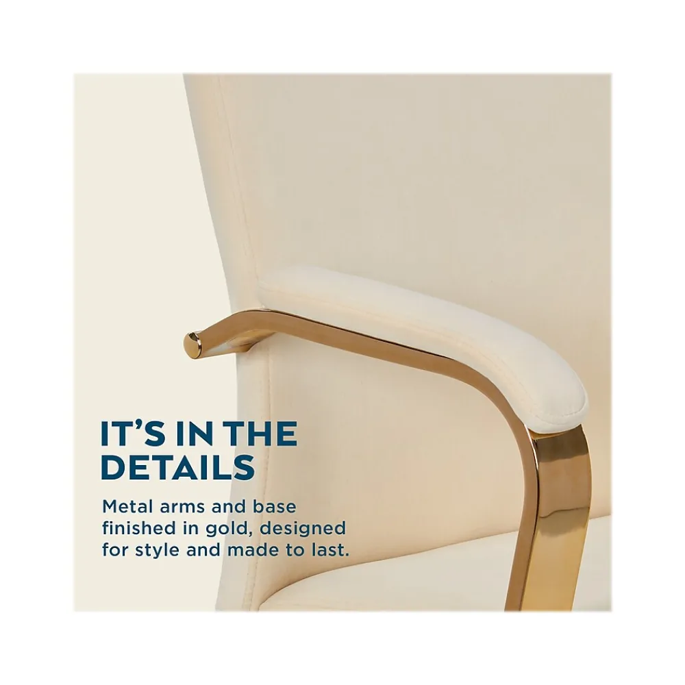 Ergonomic Chairs*Thomasville Furniture Jolie Ergonomic Fabric Swivel Desk Chair, (60068-CRM) Cream