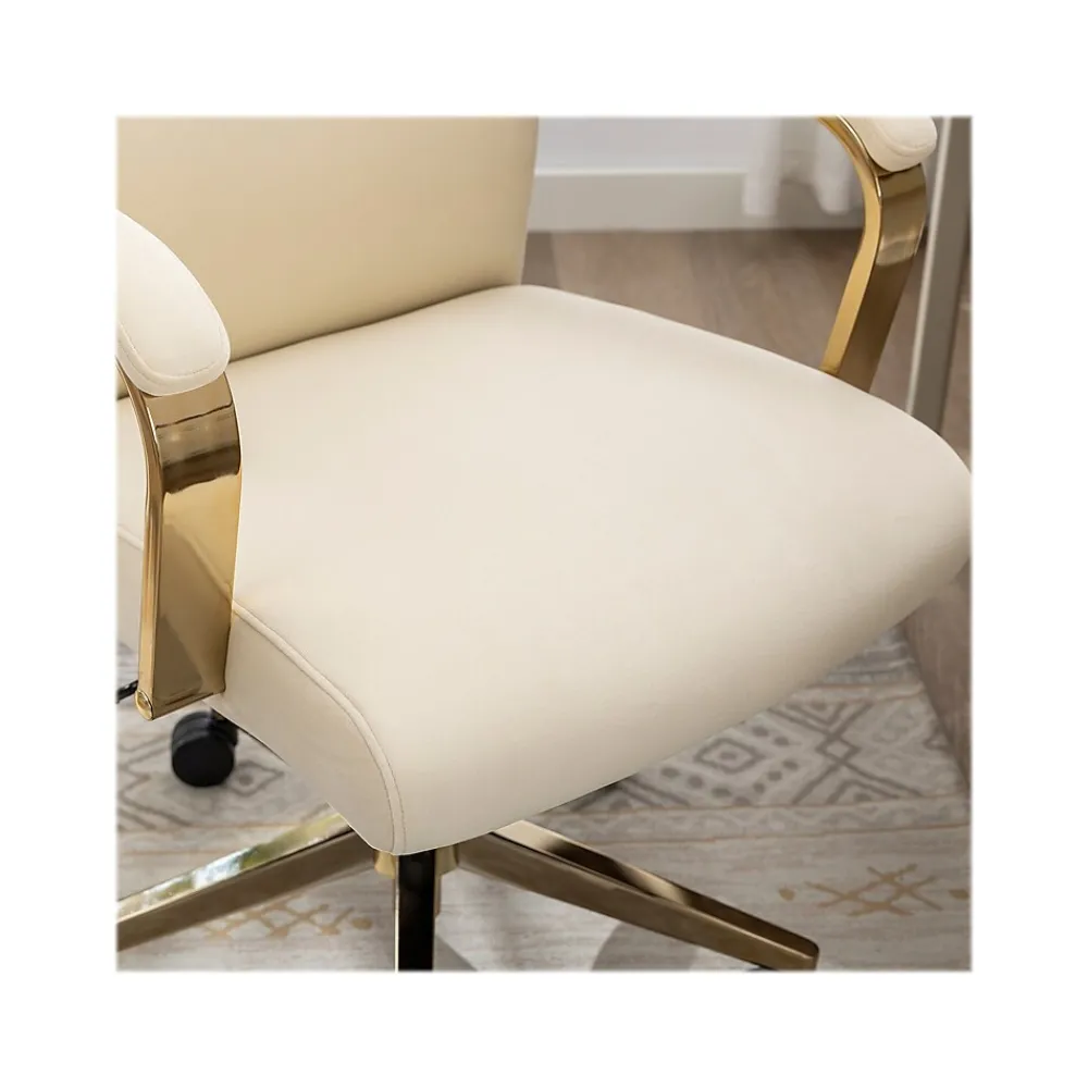 Ergonomic Chairs*Thomasville Furniture Jolie Ergonomic Fabric Swivel Desk Chair, (60068-CRM) Cream