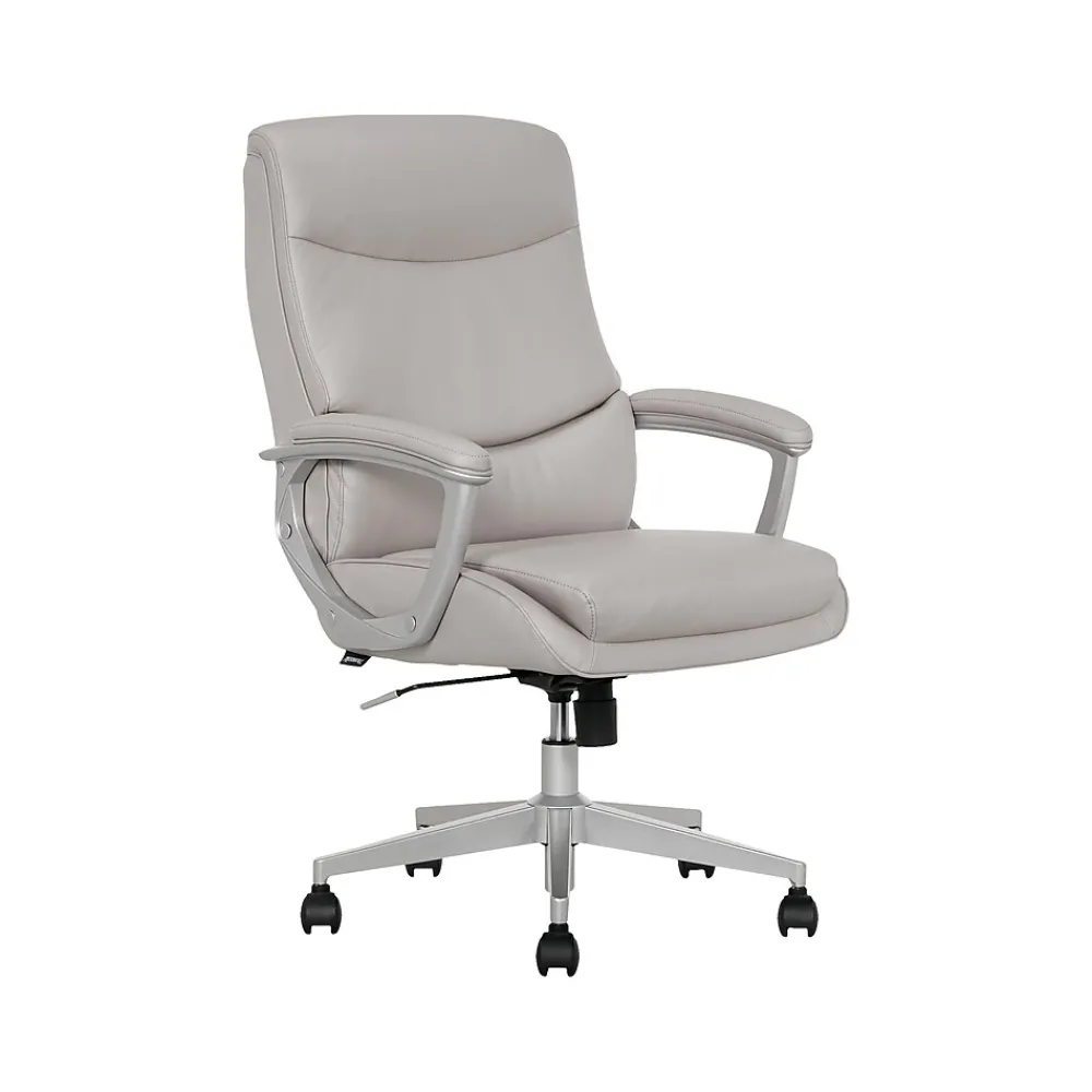 Ergonomic Chairs*Thomasville Furniture Josephine Ergonomic Bonded Leather Swivel Manager Chair, Gray (60071-LGRY) Light Gray