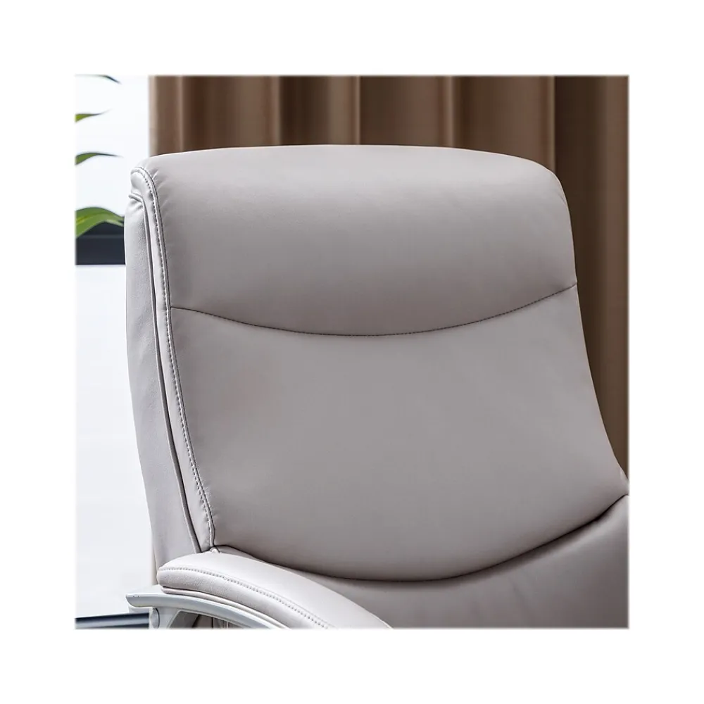 Ergonomic Chairs*Thomasville Furniture Josephine Ergonomic Bonded Leather Swivel Manager Chair, Gray (60071-LGRY) Light Gray