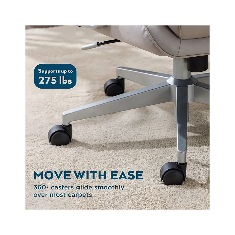 Ergonomic Chairs*Thomasville Furniture Josephine Ergonomic Bonded Leather Swivel Manager Chair, Gray (60071-LGRY) Light Gray