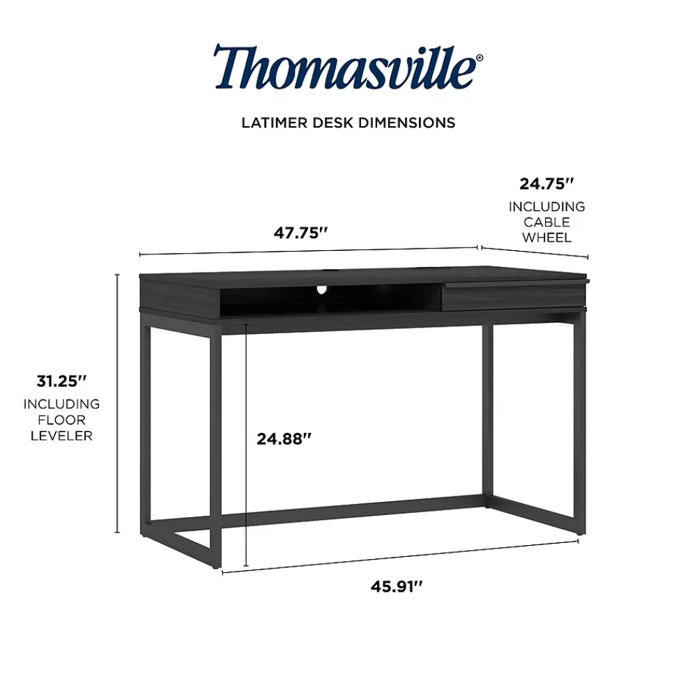 Office Desks*Thomasville Furniture Latimer 48"W Writing Desk, Burnt Ash (SPLS-LA48D-TV)