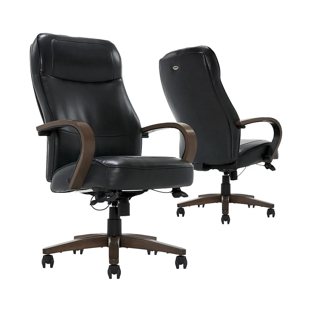 Office Chairs*Thomasville Furniture Lockhart Ergonomic Bonded Leather Swivel Executive Chair, Black (51494-BLK)