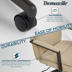 Office Chairs*Thomasville Furniture Upton Ergonomic Bonded Leather Swivel Manager Chair, Cream (51421-CRM)