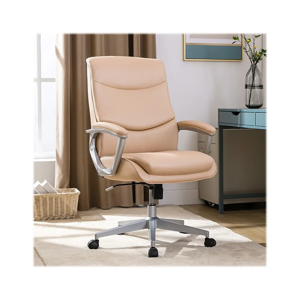 Ergonomic Chairs*Thomasville Furniture Thomasville Josephine Ergonomic Bonded Leather Swivel Manager Chair, (60071-BLSH) Blush