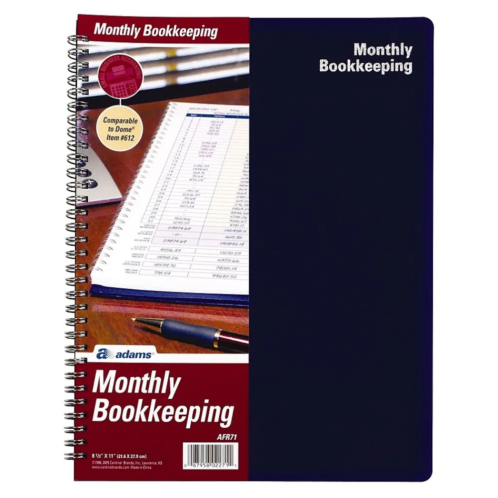 Accounting & Record Journals*TOPS Bookkeeping Record, 8 Columns, 8.5" x 11", Blue, 32 Sheets/Book (AFR71)