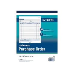 Business Forms*TOPS 3-Part Carbonless Purchase Requisitions, 8.38"L x 10.69"W, 50 Sets/Book (46147)