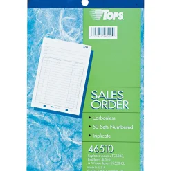 Business Forms*TOPS 3-Part Carbonless Sales Orders, 5-1/2" x 7-7/8", (46510)