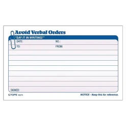 Business Forms*TOPS 2-Part Carbonless Work Orders, 4.25"L x 7"W, 50 Sets/Book (46373)