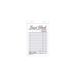 Business Forms*TOPS 1-Part Guest Check Pad, 12 Sets/Book (2100-12)