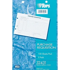 Business Forms*TOPS 1-Part Purchase Requisitions, 8.5" x 5.5", 100 Sets/Book (32431)