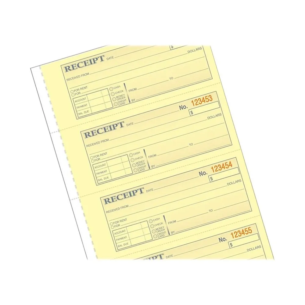 Accounting & Record Journals*TOPS Receipts, 2.75"L x 7.13"W, 100/Pack (46808)