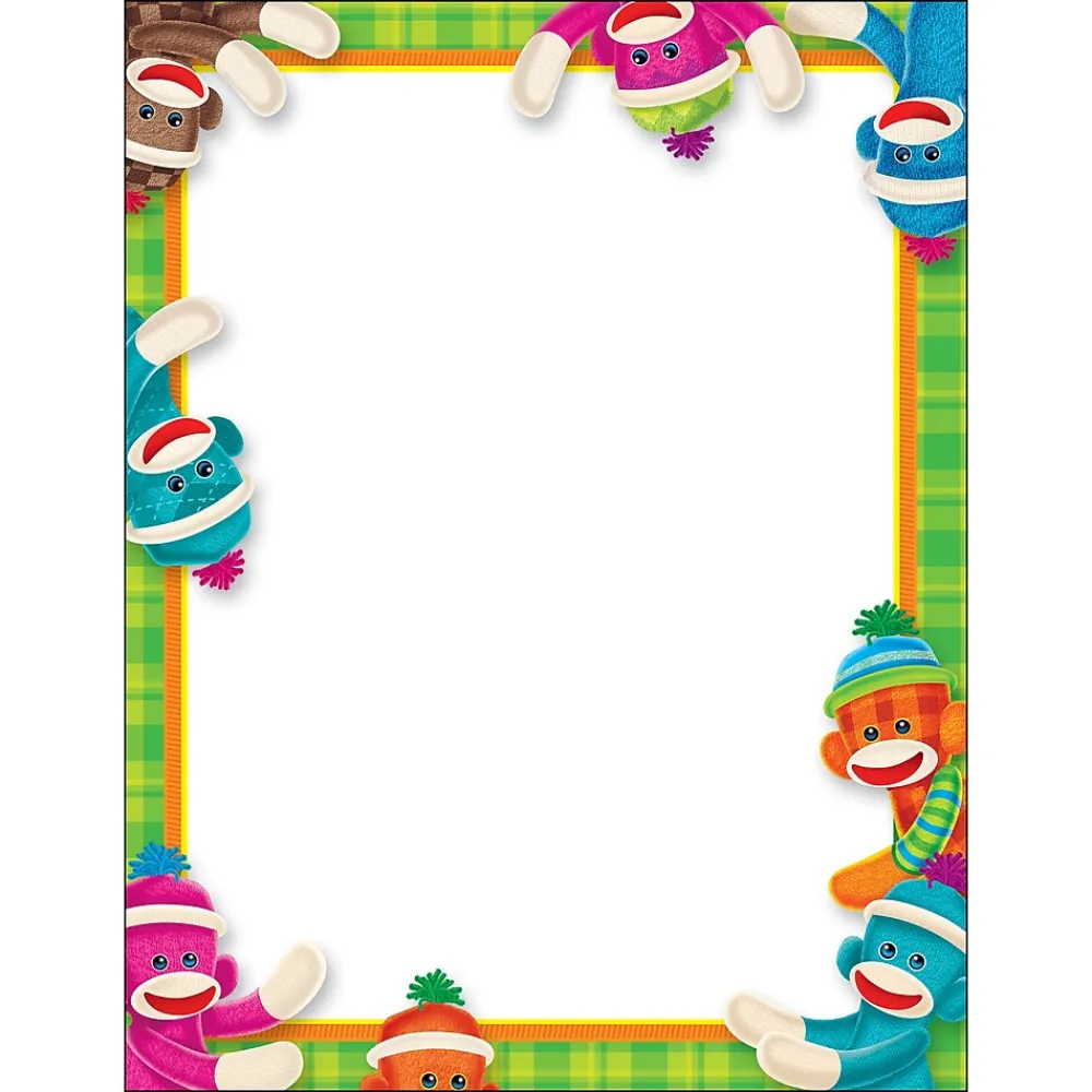 Classroom Paper*Trend Enterprises TREND Sock Monkeys Terrific Papers, 50 Sheets/Pack, 6 packs (T-11445-6)