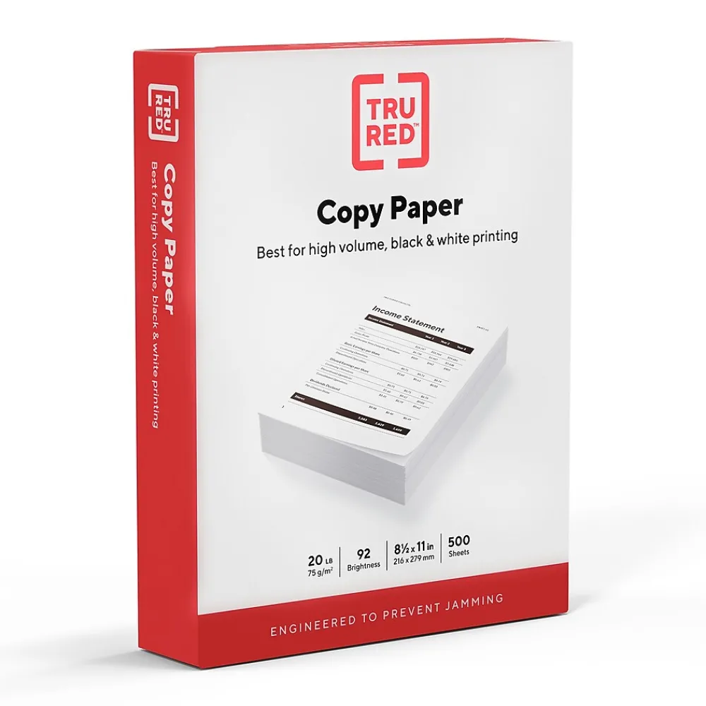 Copy Paper*TRU RED ™ 8.5" x 11" Copy Paper, 20 lbs., 92 Brightness, 500 Sheets/Ream (TR56957)