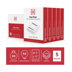 Copy Paper*TRU RED ™ 8.5" x 11" Copy Paper, 20 lbs., 92 Brightness, 500 Sheets/Ream, 5 Reams/Carton (TR56960)