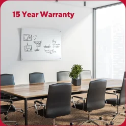 Dry Erase*TRU RED ™ Ergonomic Curved Magnetic Glass Dry-Erase Whiteboard, 4' x 3' (TR62094)