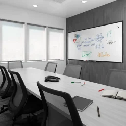 Dry Erase*TRU RED ™ Magnetic Porcelain Dry Erase Board, Black Frame, 8' x 4' (TR61191)