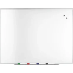 Dry Erase*TRU RED ™ Magnetic Steel Dry Erase Board, Satin Frame, 4' x 3' (TR61175)