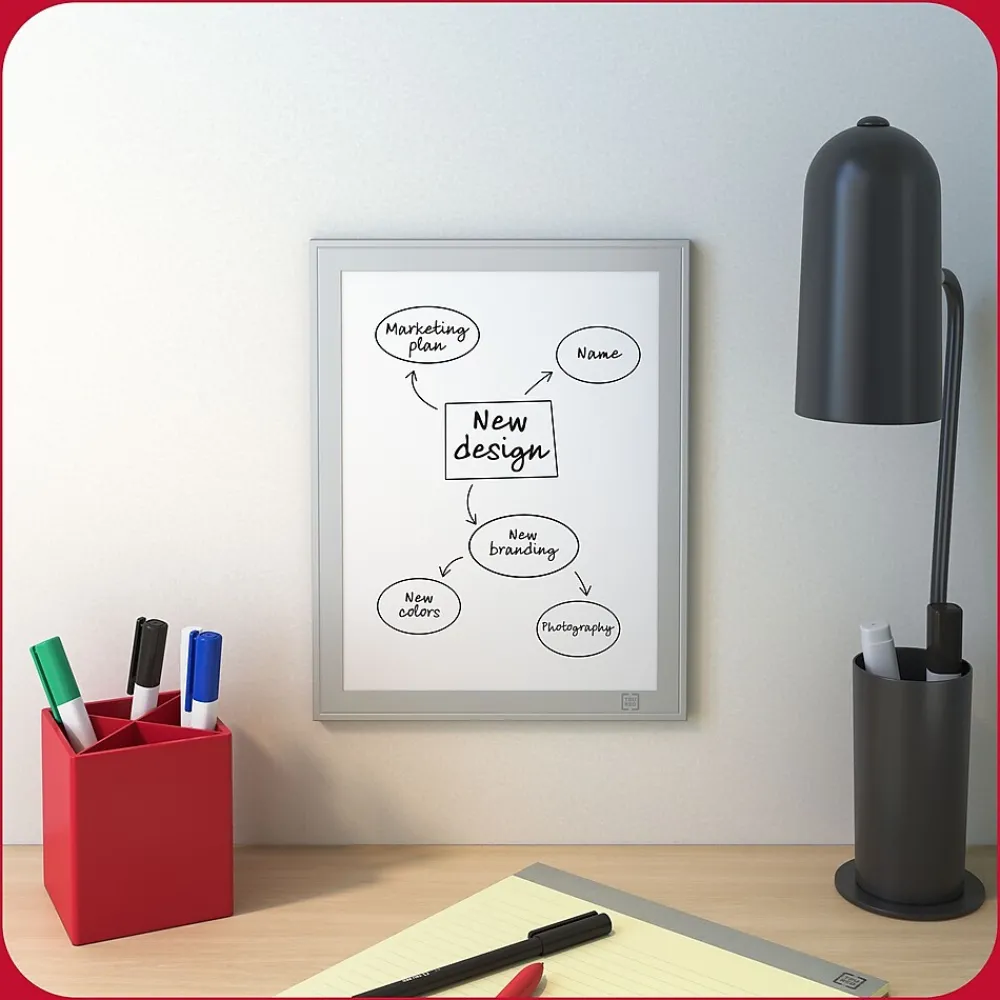 Dry Erase*TRU RED Melamine Dry-Erase Whiteboard, Aluminum Frame, 8.5" x 11" (TR62580)