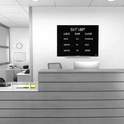 Dry Erase*TRU RED ™ Tempered Glass Dry Erase Board, Black, 4' x 3' (TR61200)