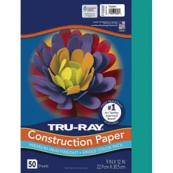 Construction Paper*Pacon Tru-Ray 9" x 12" Construction Paper, Turquoise, 50 Sheets (P103007)