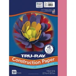 Construction Paper*Pacon Tru-Ray 9" x 12" Construction Paper, Shocking Pink, 50 Sheets (P103013)