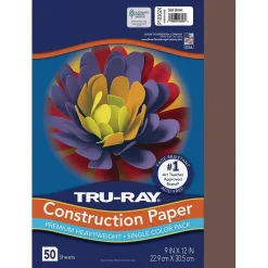 Construction Paper*Pacon Tru-Ray 9" x 12" Construction Paper, Dark Brown, 50 Sheets (P103024)
