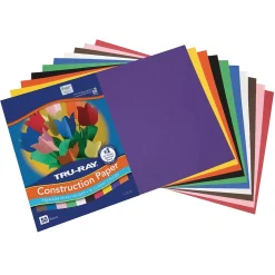 Construction Paper*Tru-Ray 12" x 18" Construction Paper, Assorted Colors, 50 Sheets/Pack (P103063)