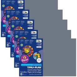 Construction Paper*Pacon Tru-Ray® Construction Paper, Slate, 12" x 18", 50 Sheets Per Pack, 5 Packs (PAC103060-5)
