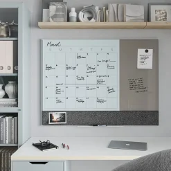 Dry Erase*U Brands Combination Dry-Erase Whiteboard, Aluminum Frame, 4' x 3' (3198U00-01)