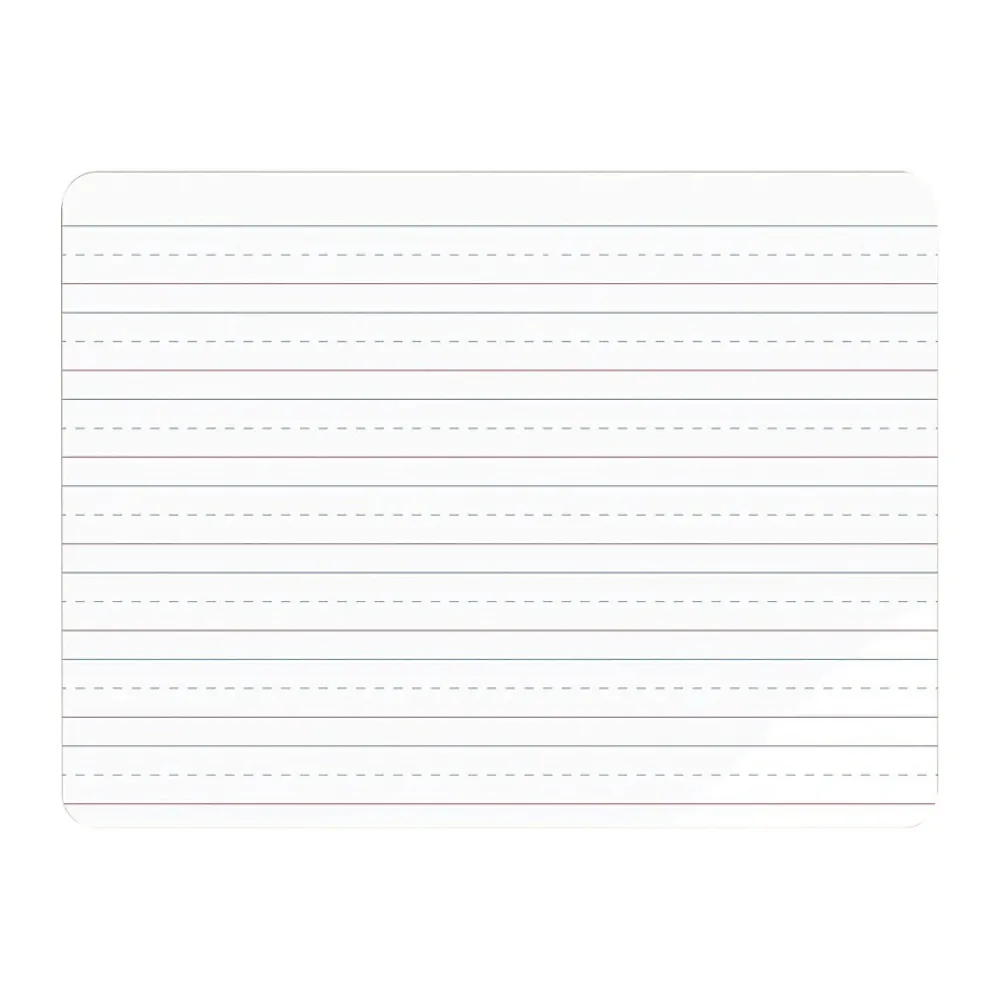 Dry Erase*U Brands Double Sided Dry Erase Student Boards, Ruled and Plain, 12" x 9", 10/Pack (483U00-01)