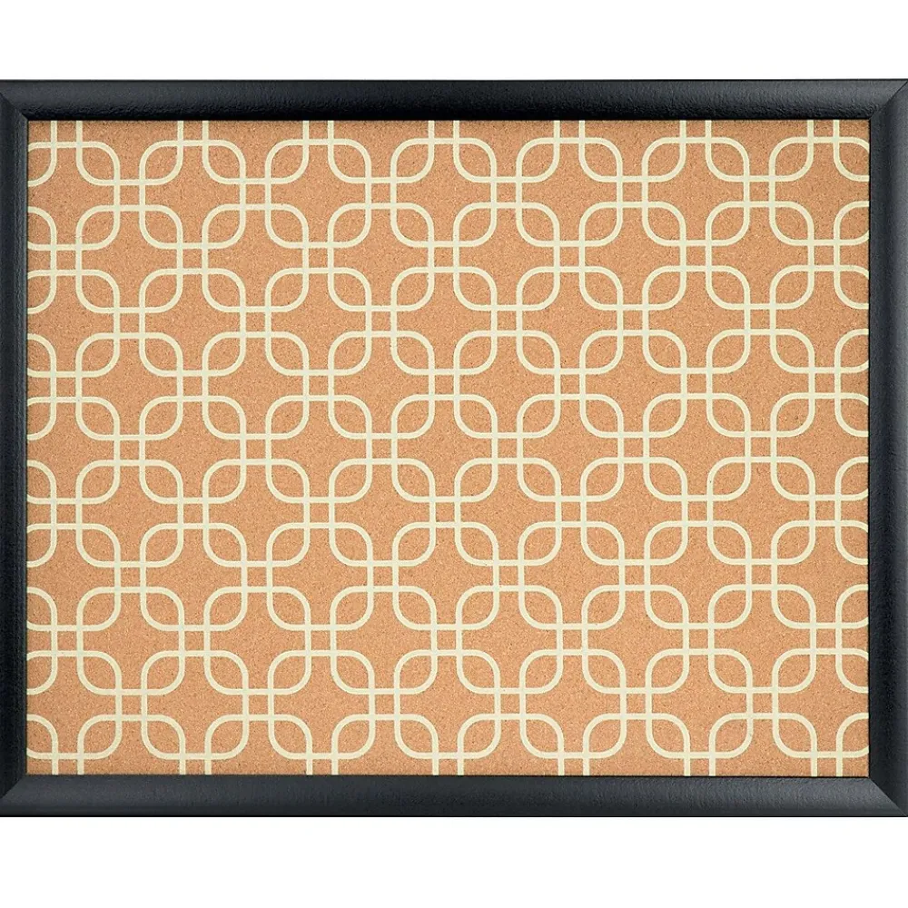 Bulletin*U Brands Fashion Cork Bulletin Board, 20" x 16", Black Frame (305U00-01)