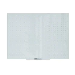 Dry Erase*U Brands Floating Glass Ghost Grid Dry Erase Board, Frameless, 4' x 3' (2799U00-01)
