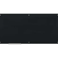 Dry Erase*U Brands Glass Dry Erase Board, 70" x 35", Black Surface, Frameless (172U00-01)