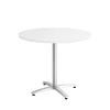 Conference Room Tables*Union & Scale ™ 36" Round White Seated Height Table Silver Base
