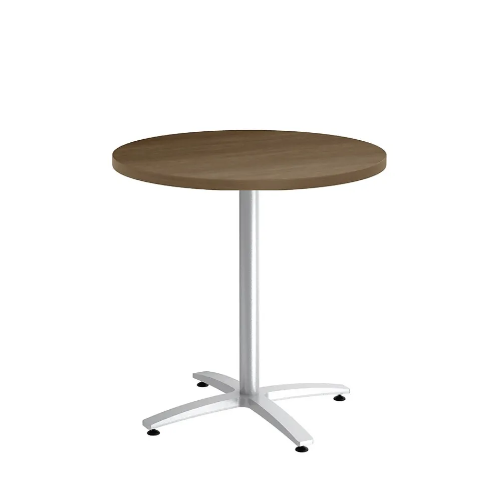 Conference Room Tables*Union & Scale ™ Multipurpose 30" Round Pinnacle Laminate Seated Height Silver Base Table (54812)
