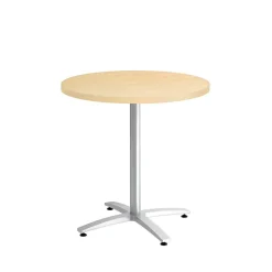 Conference Room Tables*Union & Scale ™ Multipurpose 30" Round Natural Maple Laminate Seated Height Silver Base Table (54808)