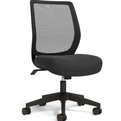 Office Chairs*Union & Scale ™ Essentials™ Armless Ergonomic Fabric Swivel Task Chair, Black (UN59378)