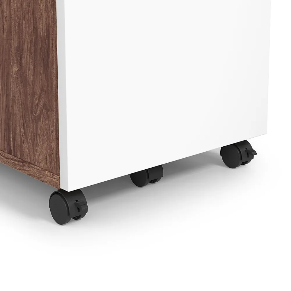 File Cabinets*Union & Scale ™ Essentials 2-Drawer Mobile Vertical File Cabinet, Letter/Legal, Lockable, 24.2"H x 15.5"W x 21"D, White/Espresso