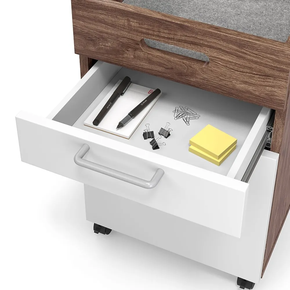 File Cabinets*Union & Scale ™ Essentials 2-Drawer Mobile Vertical File Cabinet, Letter/Legal, Lockable, 24.2"H x 15.5"W x 21"D, White/Espresso