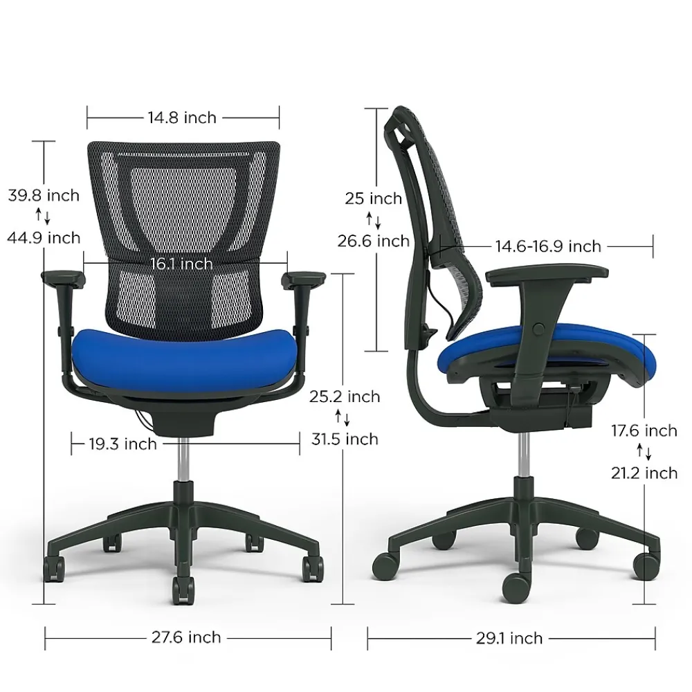 Office Chairs*Union & Scale FlexFit™ Ergonomic Mesh Swivel Task Chair, Blue/Black (UN59413)