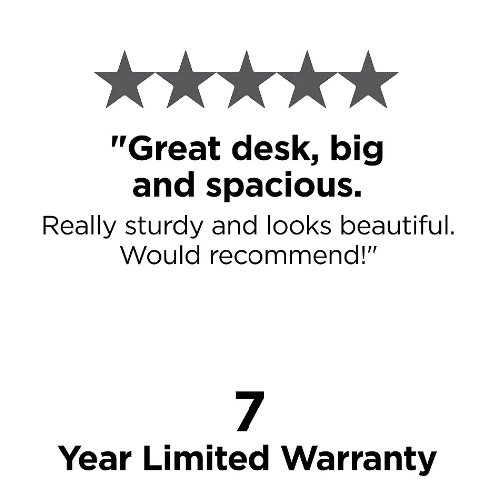 Office Desks*Union & Scale ™ Prestige 47"W Glass Computer and Writing Desk, Gray (UN56948)