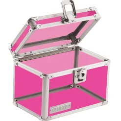 Index Cards*Vaultz ®, Locking 4" x 6" Index Card Box, Acrylic Pink (VZ00208)