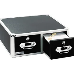 Index Cards*Vaultz ® Locking 4x6 Index Card Cabinet, Double Drawer, Black