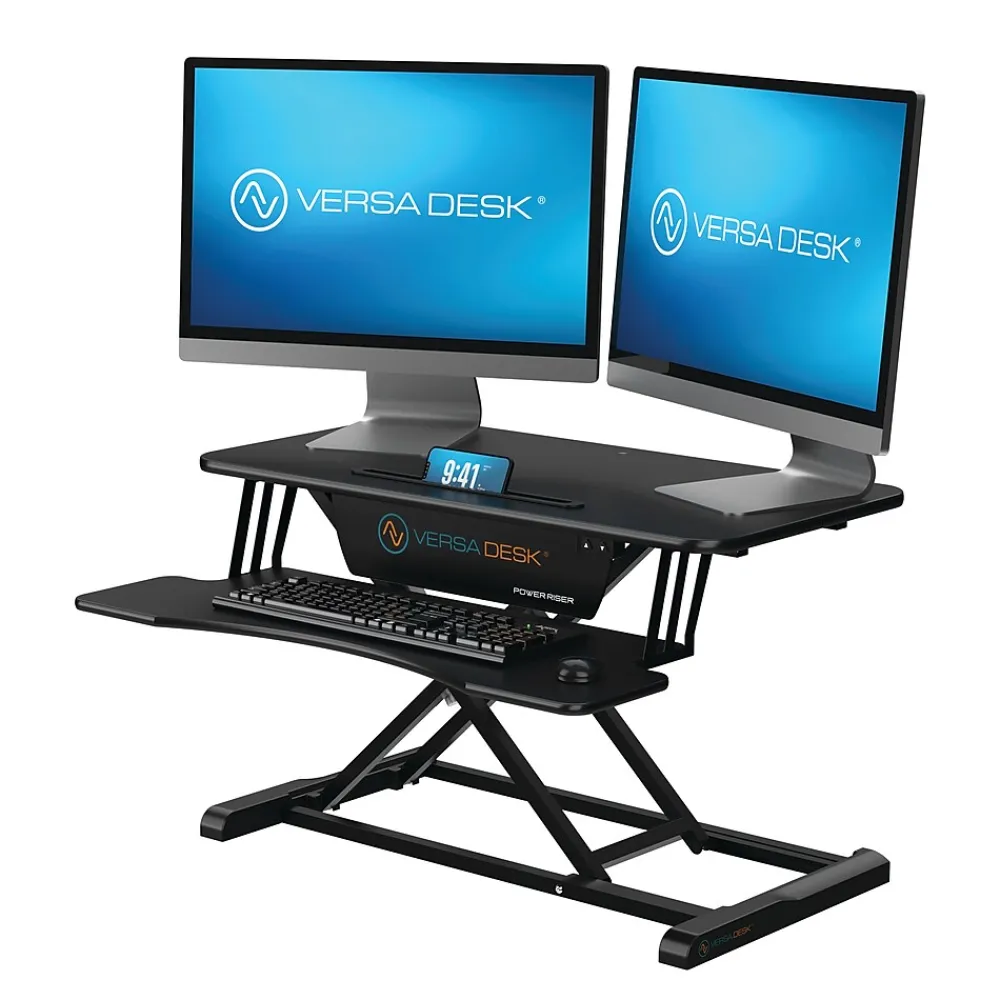 Standing Desks*VersaDesk Power Riser 32"W Electric Adjustable Standing Desk Converter, Black (VDPR3124-BB)